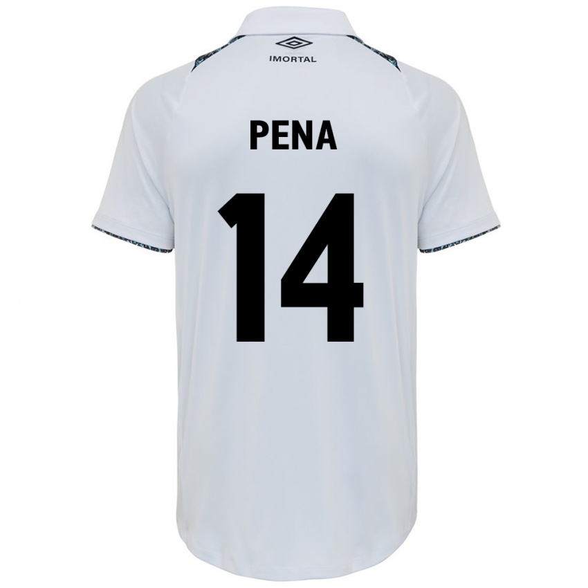 Niño Camiseta Jessica Peña #14 Blanco Azul 2ª Equipación 2024/25 La Camisa Perú