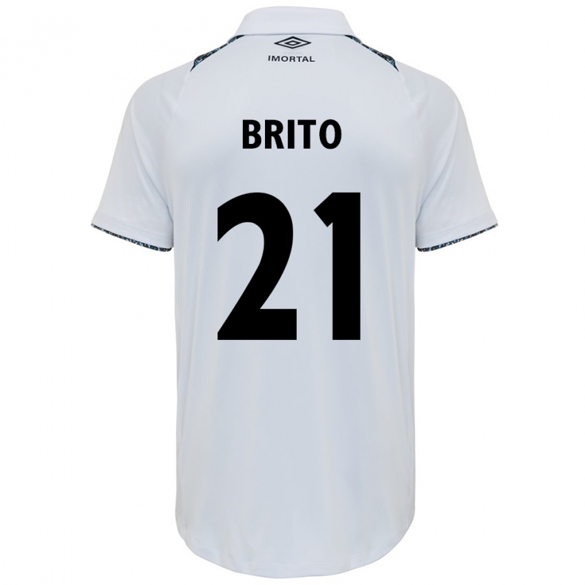 Niño Camiseta Brito #21 Blanco Azul 2ª Equipación 2024/25 La Camisa Perú