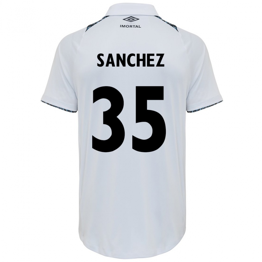 Niño Camiseta Lari Sanchez #35 Blanco Azul 2ª Equipación 2024/25 La Camisa Perú