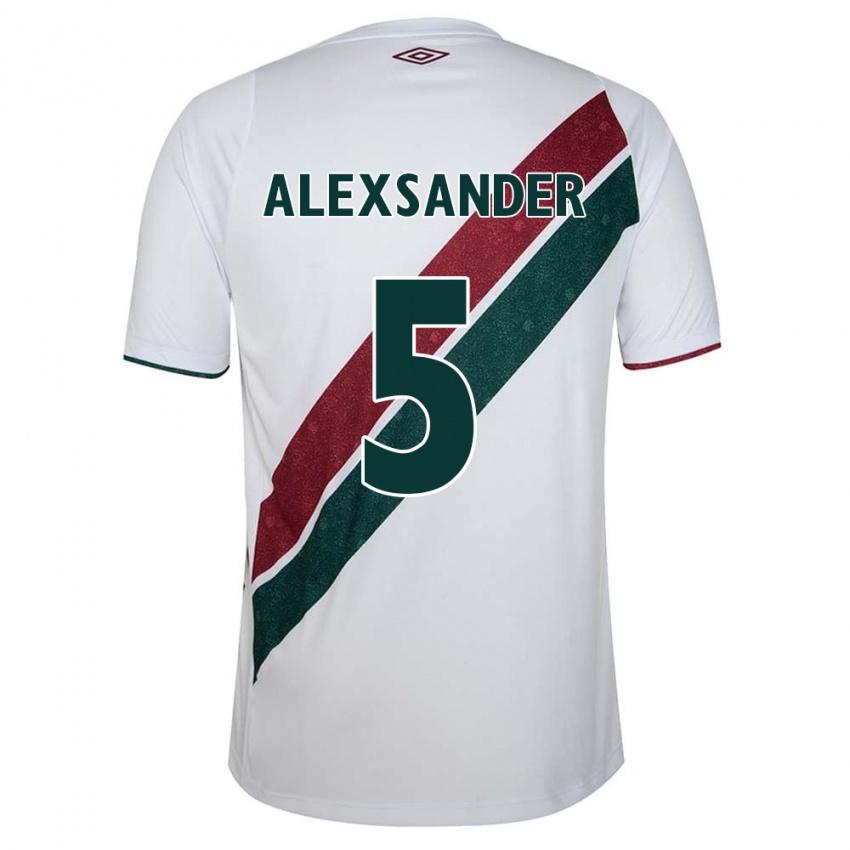 Niño Camiseta Alexsander #5 Blanco Verde Granate 2ª Equipación 2024/25 La Camisa Perú