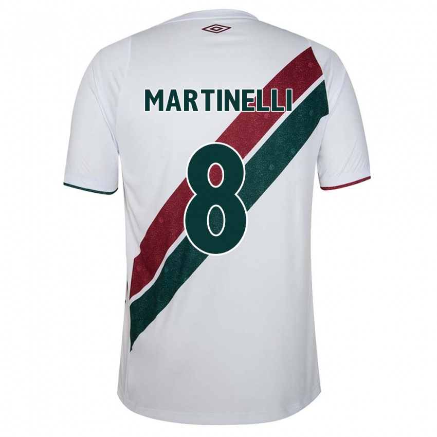 Niño Camiseta Martinelli #8 Blanco Verde Granate 2ª Equipación 2024/25 La Camisa Perú