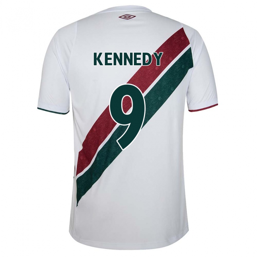 Niño Camiseta John Kennedy #9 Blanco Verde Granate 2ª Equipación 2024/25 La Camisa Perú