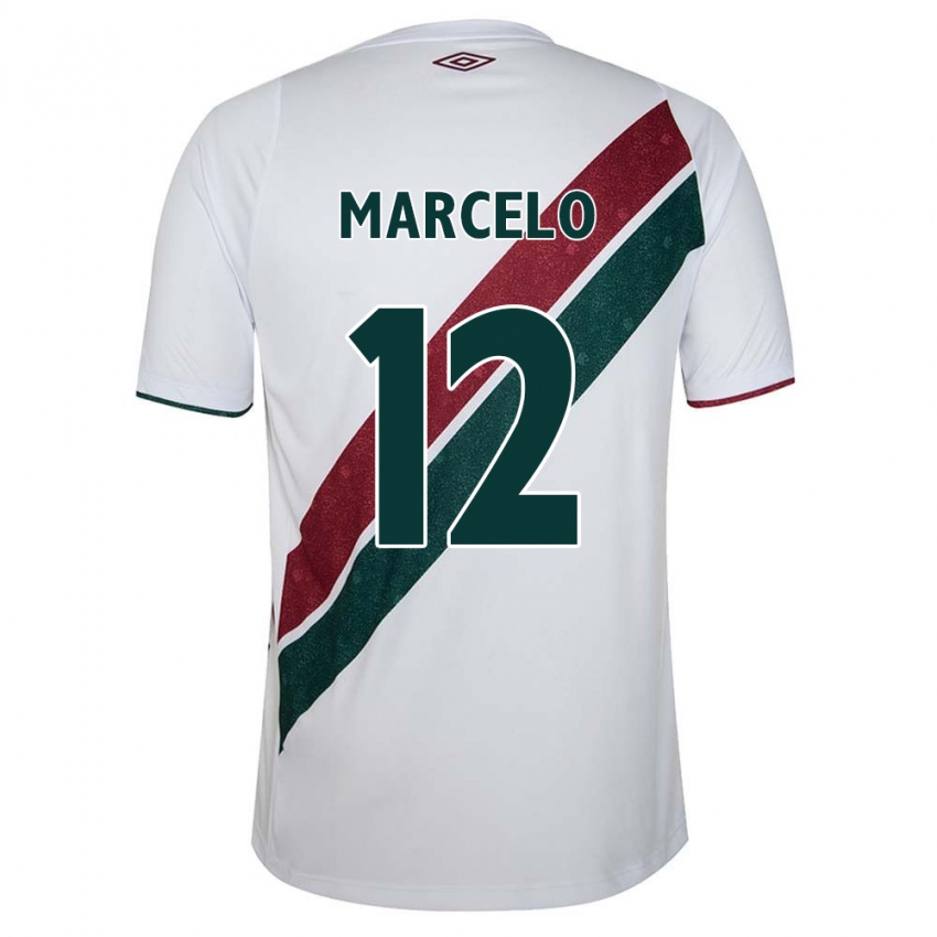 Niño Camiseta Marcelo #12 Blanco Verde Granate 2ª Equipación 2024/25 La Camisa Perú