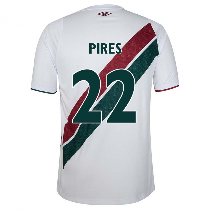 Niño Camiseta Gabriel Pires #22 Blanco Verde Granate 2ª Equipación 2024/25 La Camisa Perú