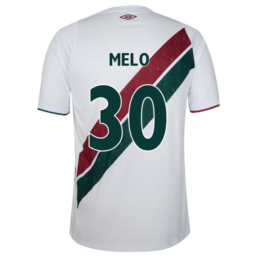 Niño Camiseta Felipe Melo #30 Blanco Verde Granate 2ª Equipación 2024/25 La Camisa Perú