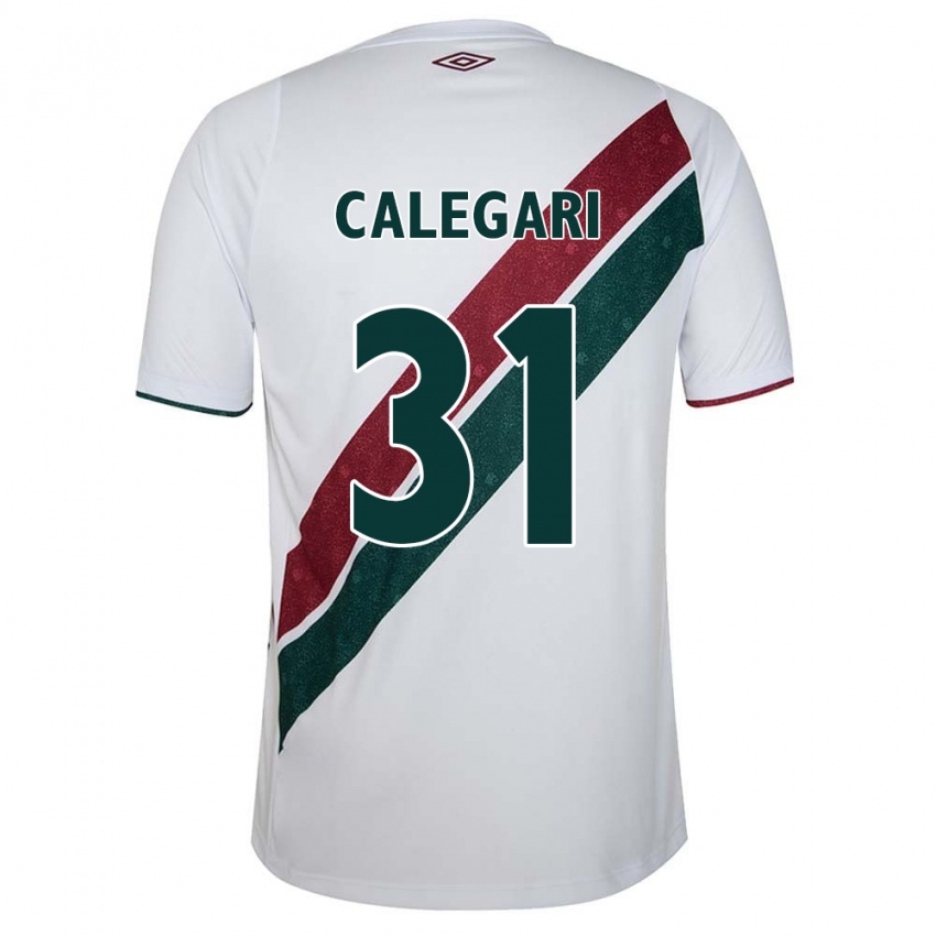 Niño Camiseta Calegari #31 Blanco Verde Granate 2ª Equipación 2024/25 La Camisa Perú