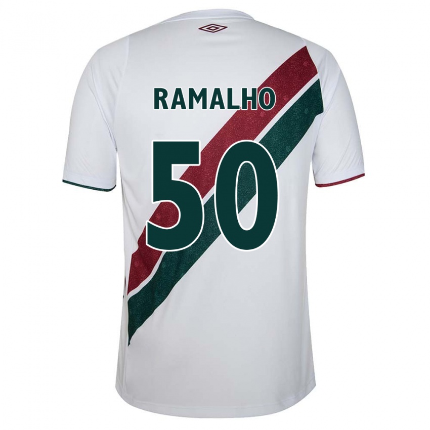 Niño Camiseta Gustavo Ramalho #50 Blanco Verde Granate 2ª Equipación 2024/25 La Camisa Perú