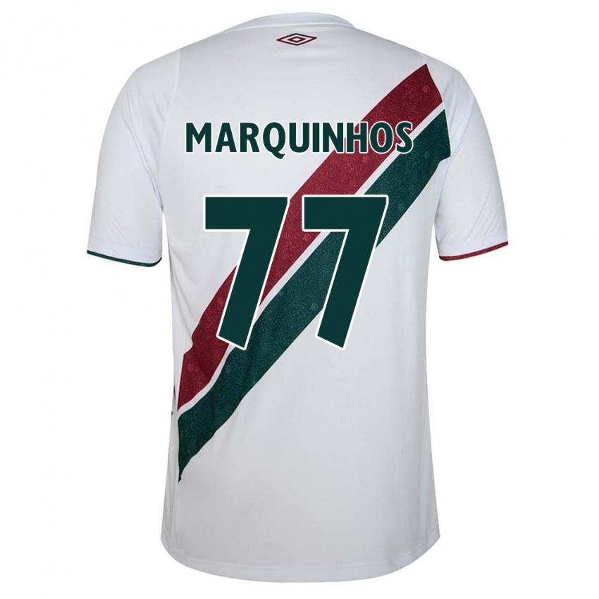 Niño Camiseta Marquinhos #77 Blanco Verde Granate 2ª Equipación 2024/25 La Camisa Perú