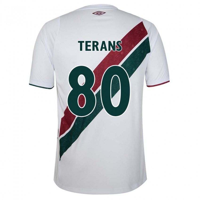 Niño Camiseta David Terans #80 Blanco Verde Granate 2ª Equipación 2024/25 La Camisa Perú