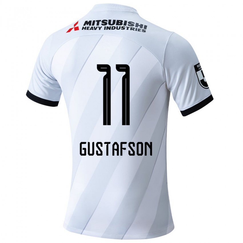 Niño Camiseta Samuel Gustafson #11 Gris Blanco 2ª Equipación 2024/25 La Camisa Perú