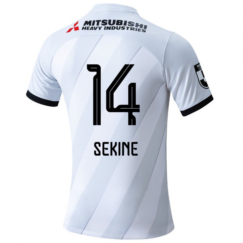 Niño Camiseta Takahiro Sekine #14 Gris Blanco 2ª Equipación 2024/25 La Camisa Perú