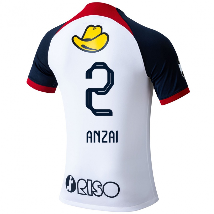 Niño Camiseta Koki Anzai #2 Blanco Azul Rojo 2ª Equipación 2024/25 La Camisa Perú