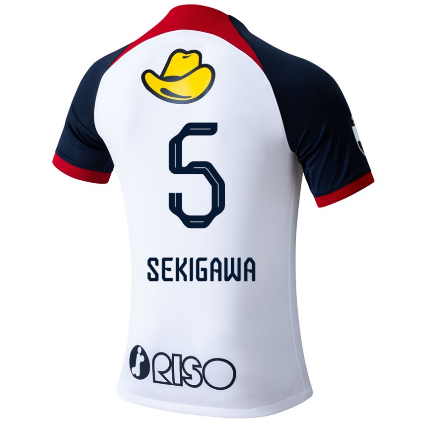 Niño Camiseta Ikuma Sekigawa #5 Blanco Azul Rojo 2ª Equipación 2024/25 La Camisa Perú