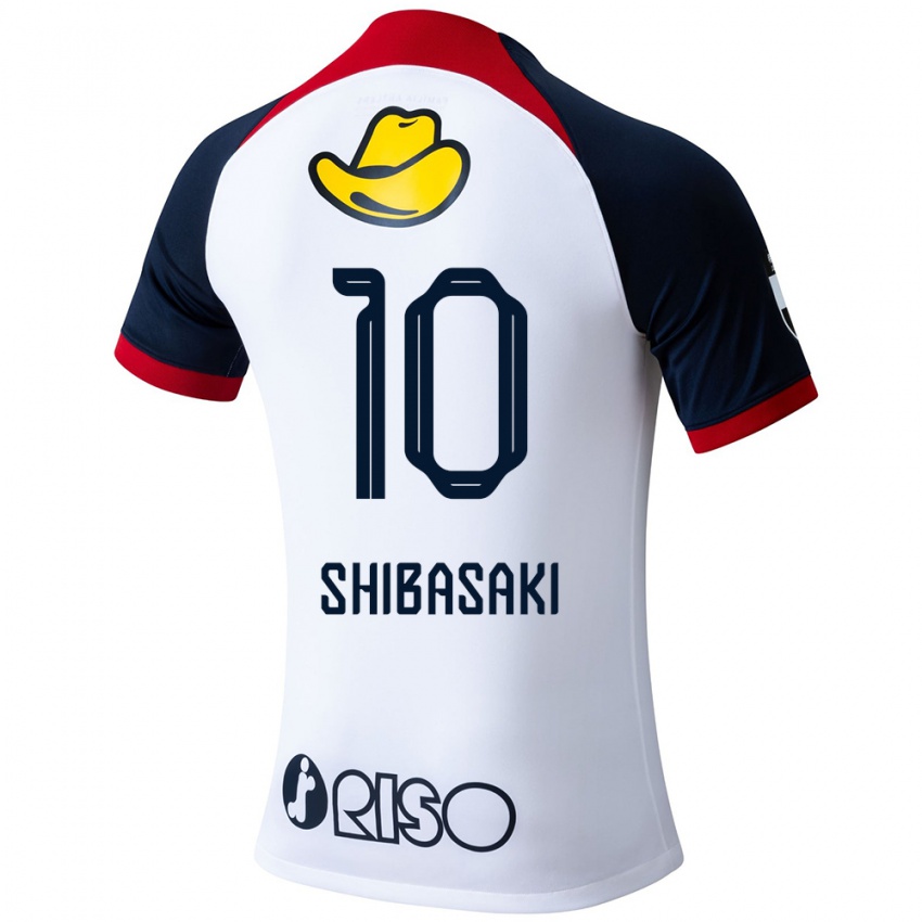 Niño Camiseta Gaku Shibasaki #10 Blanco Azul Rojo 2ª Equipación 2024/25 La Camisa Perú