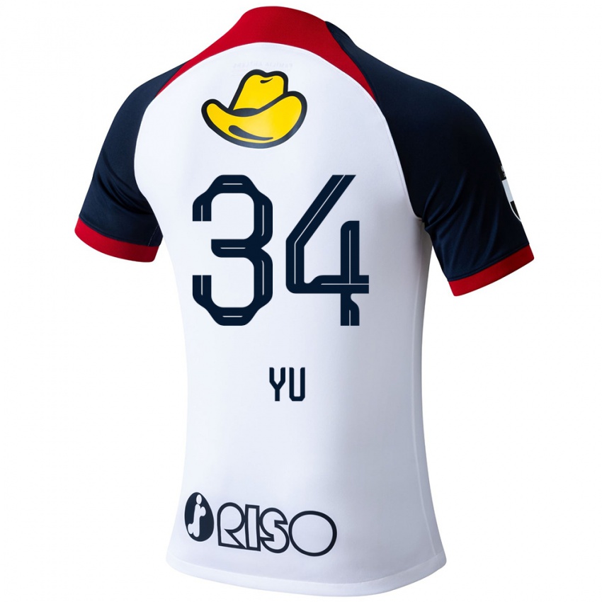 Niño Camiseta Yu Funabashi #34 Blanco Azul Rojo 2ª Equipación 2024/25 La Camisa Perú