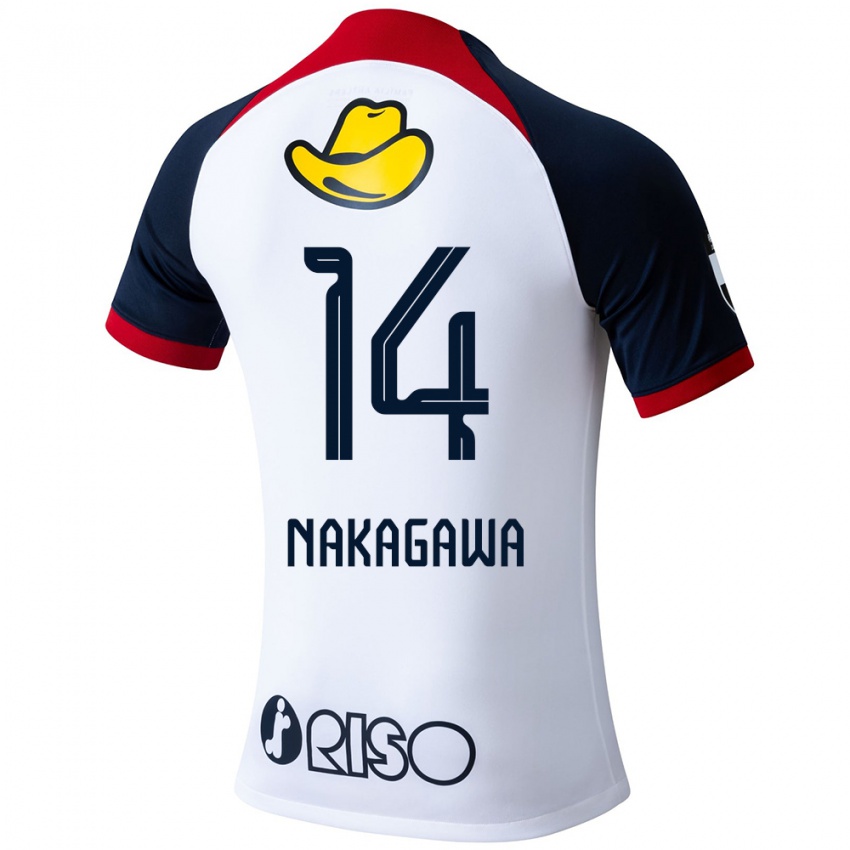 Niño Camiseta Sora Nakagawa #14 Blanco Azul Rojo 2ª Equipación 2024/25 La Camisa Perú