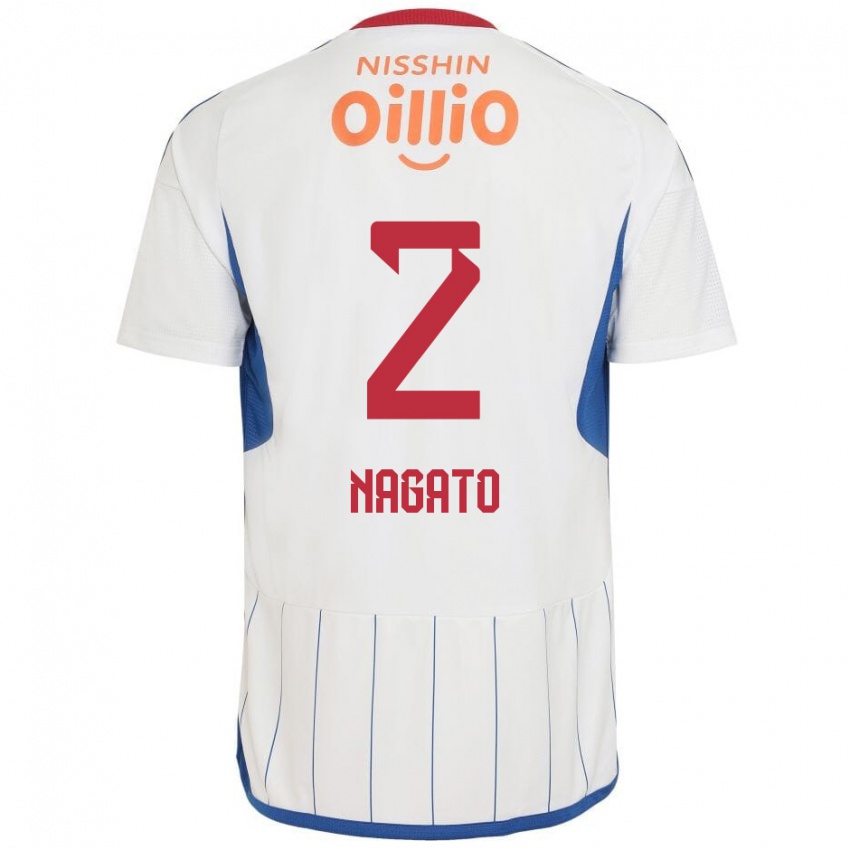 Niño Camiseta Katsuya Nagato #2 Blanco Azul Rojo 2ª Equipación 2024/25 La Camisa Perú