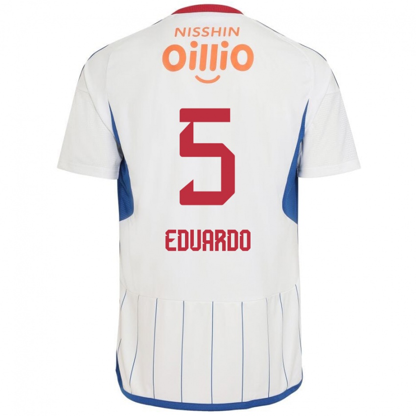 Niño Camiseta Eduardo #5 Blanco Azul Rojo 2ª Equipación 2024/25 La Camisa Perú