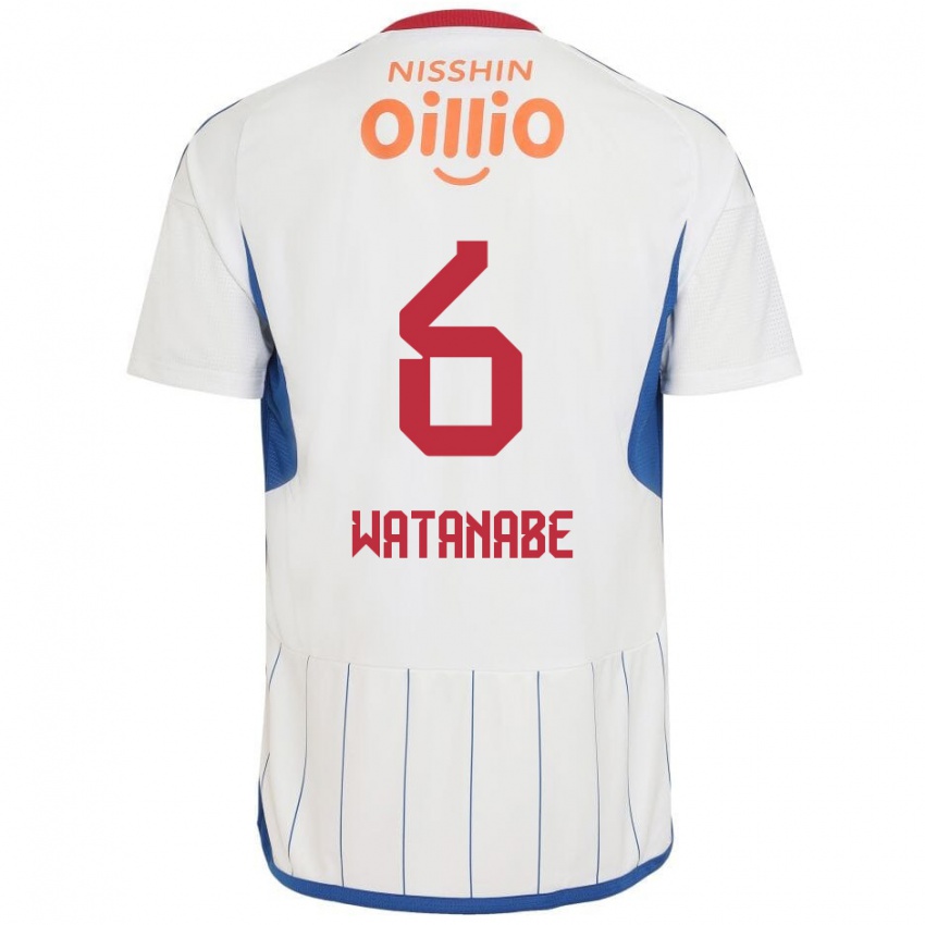 Niño Camiseta Kota Watanabe #6 Blanco Azul Rojo 2ª Equipación 2024/25 La Camisa Perú