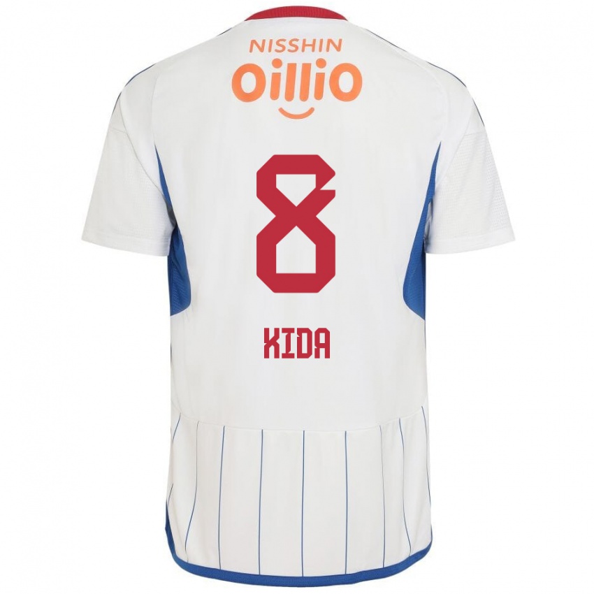 Niño Camiseta Takuya Kida #8 Blanco Azul Rojo 2ª Equipación 2024/25 La Camisa Perú