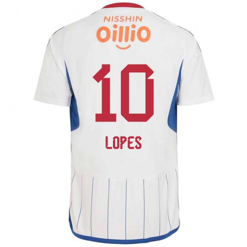 Niño Camiseta Anderson Lopes #10 Blanco Azul Rojo 2ª Equipación 2024/25 La Camisa Perú