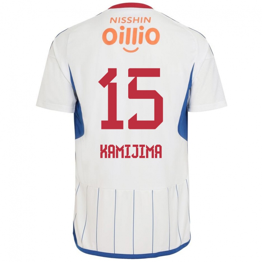 Niño Camiseta Takumi Kamijima #15 Blanco Azul Rojo 2ª Equipación 2024/25 La Camisa Perú