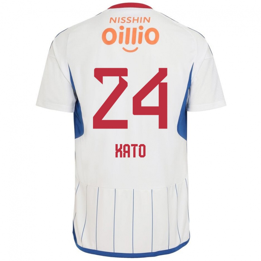 Niño Camiseta Hijiri Kato #24 Blanco Azul Rojo 2ª Equipación 2024/25 La Camisa Perú