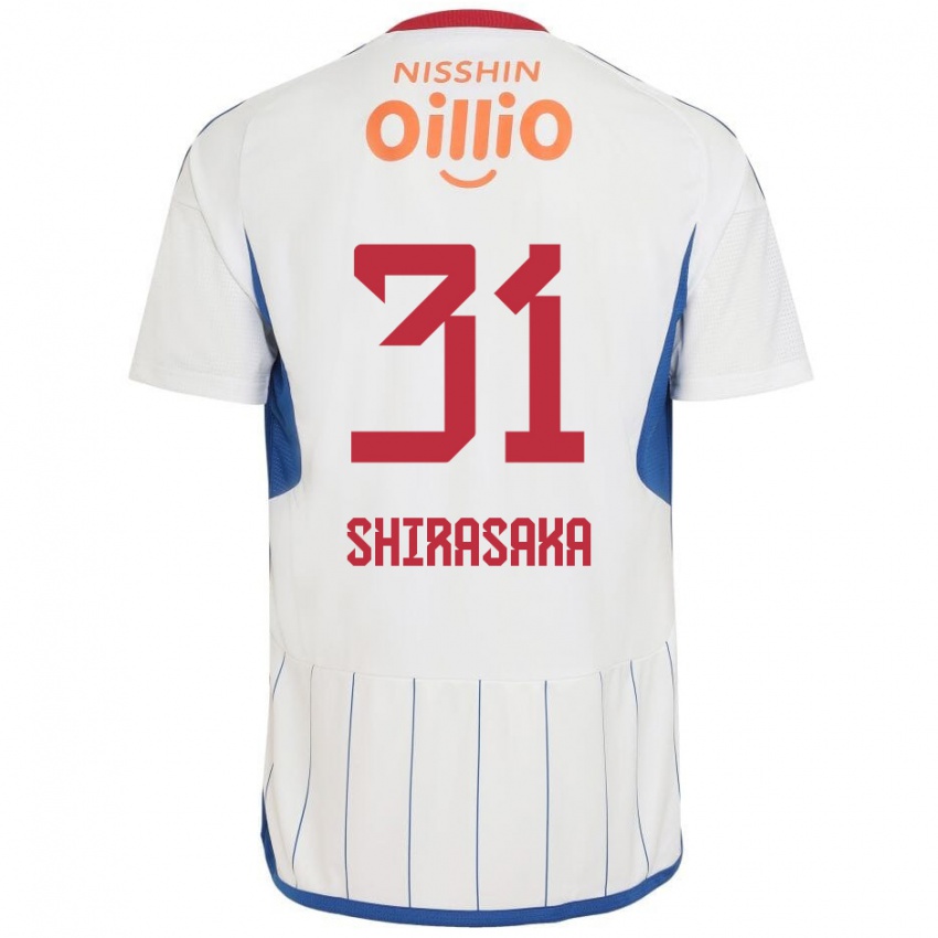 Niño Camiseta Fuma Shirasaka #31 Blanco Azul Rojo 2ª Equipación 2024/25 La Camisa Perú