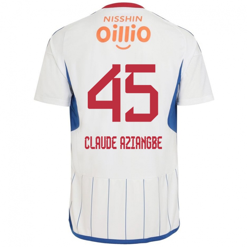 Niño Camiseta Jean Claude Aziangbe #45 Blanco Azul Rojo 2ª Equipación 2024/25 La Camisa Perú