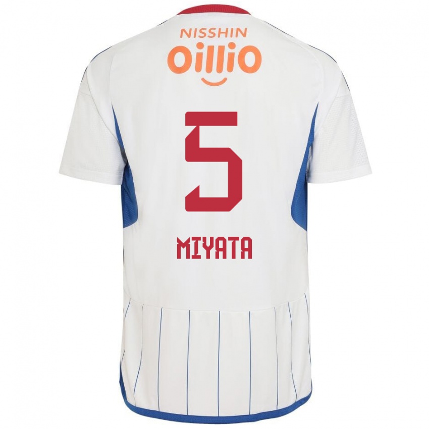 Niño Camiseta Haru Miyata #5 Blanco Azul Rojo 2ª Equipación 2024/25 La Camisa Perú