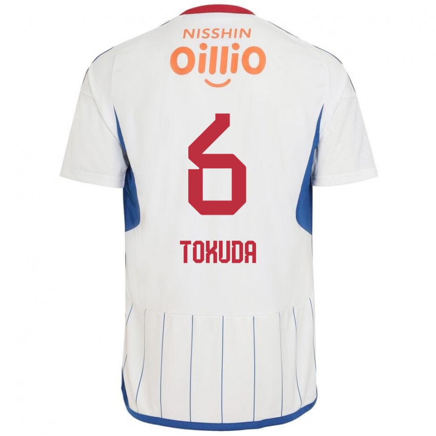 Niño Camiseta Yuma Tokuda #6 Blanco Azul Rojo 2ª Equipación 2024/25 La Camisa Perú