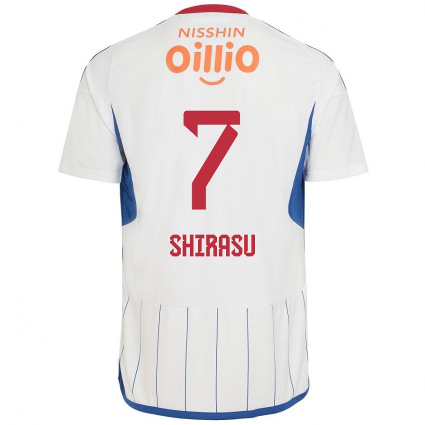 Niño Camiseta Kento Shirasu #7 Blanco Azul Rojo 2ª Equipación 2024/25 La Camisa Perú