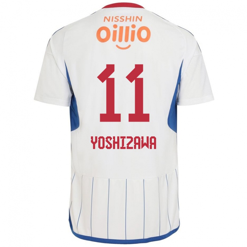 Niño Camiseta Mirai Yoshizawa #11 Blanco Azul Rojo 2ª Equipación 2024/25 La Camisa Perú