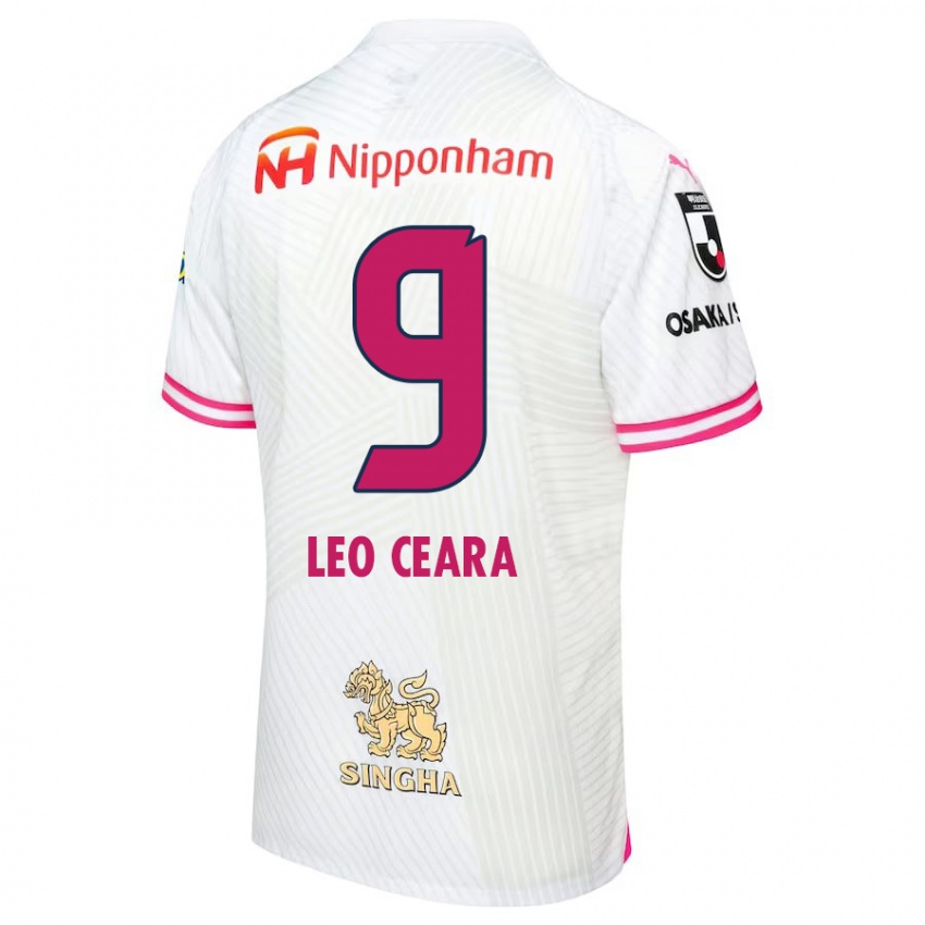 Niño Camiseta Léo Ceará #9 Blanco Rosa 2ª Equipación 2024/25 La Camisa Perú