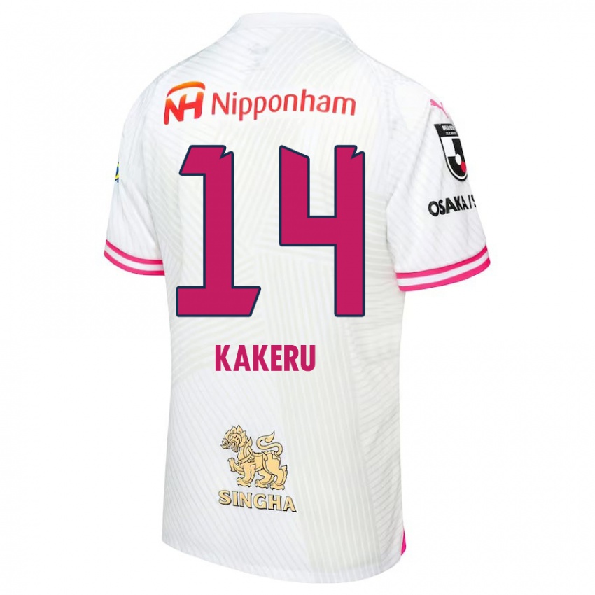 Niño Camiseta Kakeru Funaki #14 Blanco Rosa 2ª Equipación 2024/25 La Camisa Perú