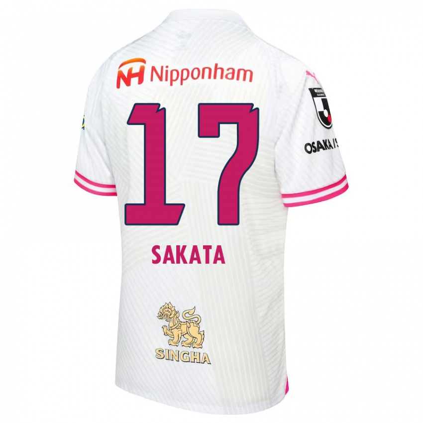 Niño Camiseta Reiya Sakata #17 Blanco Rosa 2ª Equipación 2024/25 La Camisa Perú