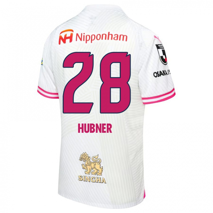 Niño Camiseta Justin Hubner #28 Blanco Rosa 2ª Equipación 2024/25 La Camisa Perú