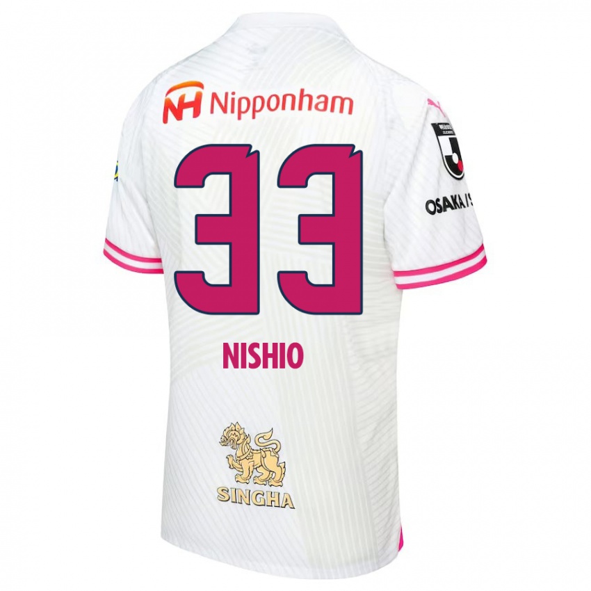 Niño Camiseta Ryuya Nishio #33 Blanco Rosa 2ª Equipación 2024/25 La Camisa Perú