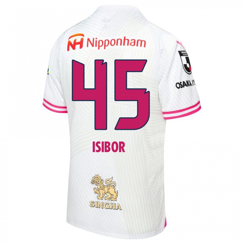 Niño Camiseta Ken Isibor #45 Blanco Rosa 2ª Equipación 2024/25 La Camisa Perú