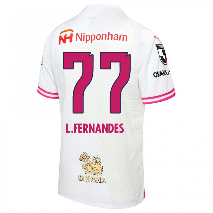 Niño Camiseta Lucas Fernandes #77 Blanco Rosa 2ª Equipación 2024/25 La Camisa Perú