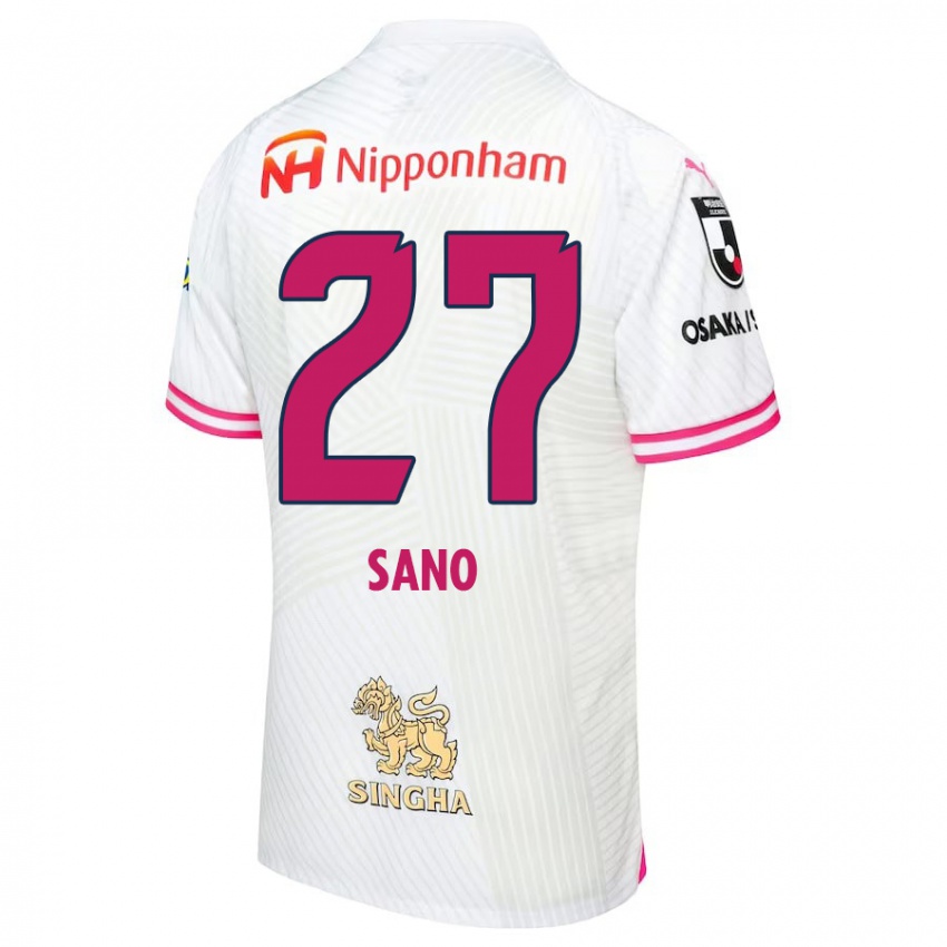 Niño Camiseta Taiki Sano #27 Blanco Rosa 2ª Equipación 2024/25 La Camisa Perú