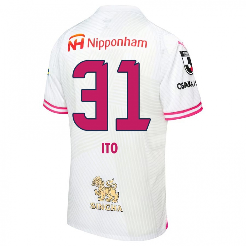 Niño Camiseta Nagomu Ito #31 Blanco Rosa 2ª Equipación 2024/25 La Camisa Perú