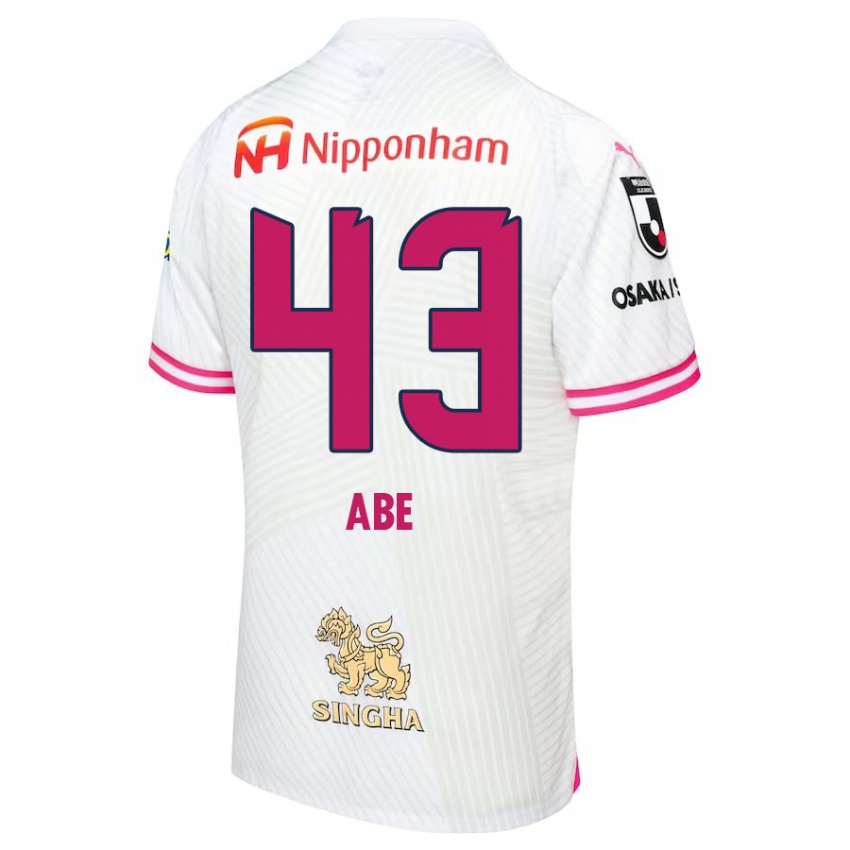 Niño Camiseta Yosei Abe #43 Blanco Rosa 2ª Equipación 2024/25 La Camisa Perú