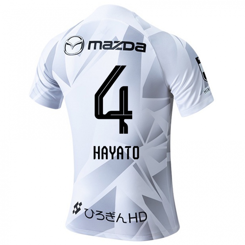 Niño Camiseta Hayato Araki #4 Blanco Gris Negro 2ª Equipación 2024/25 La Camisa Perú