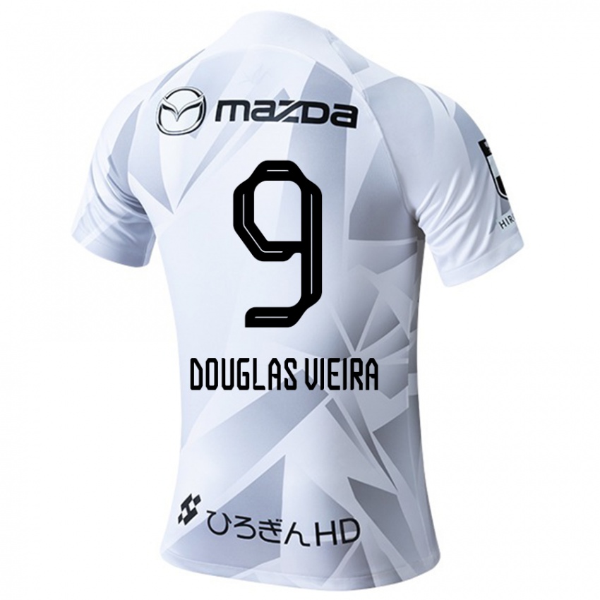 Niño Camiseta Douglas Vieira #9 Blanco Gris Negro 2ª Equipación 2024/25 La Camisa Perú