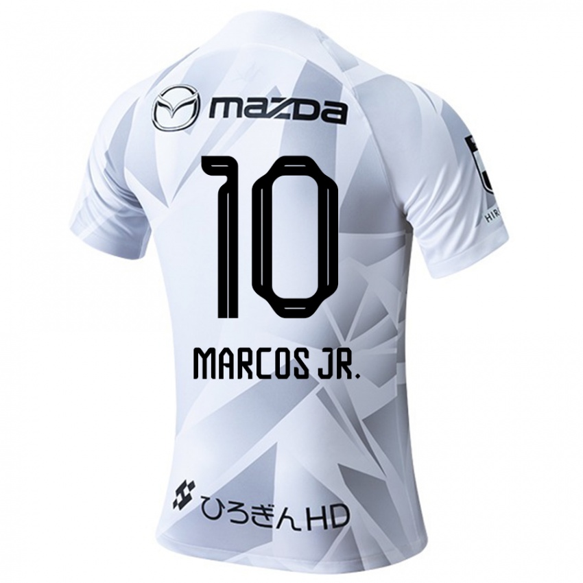 Niño Camiseta Marcos Júnior #10 Blanco Gris Negro 2ª Equipación 2024/25 La Camisa Perú