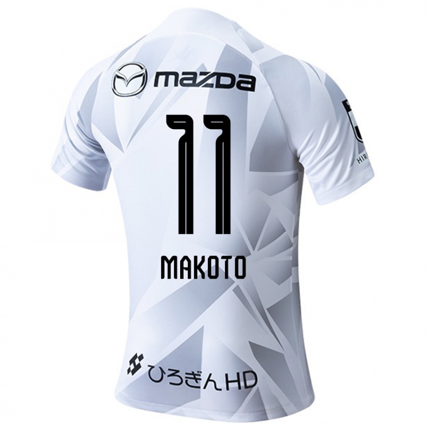 Niño Camiseta Makoto Mitsuta #11 Blanco Gris Negro 2ª Equipación 2024/25 La Camisa Perú