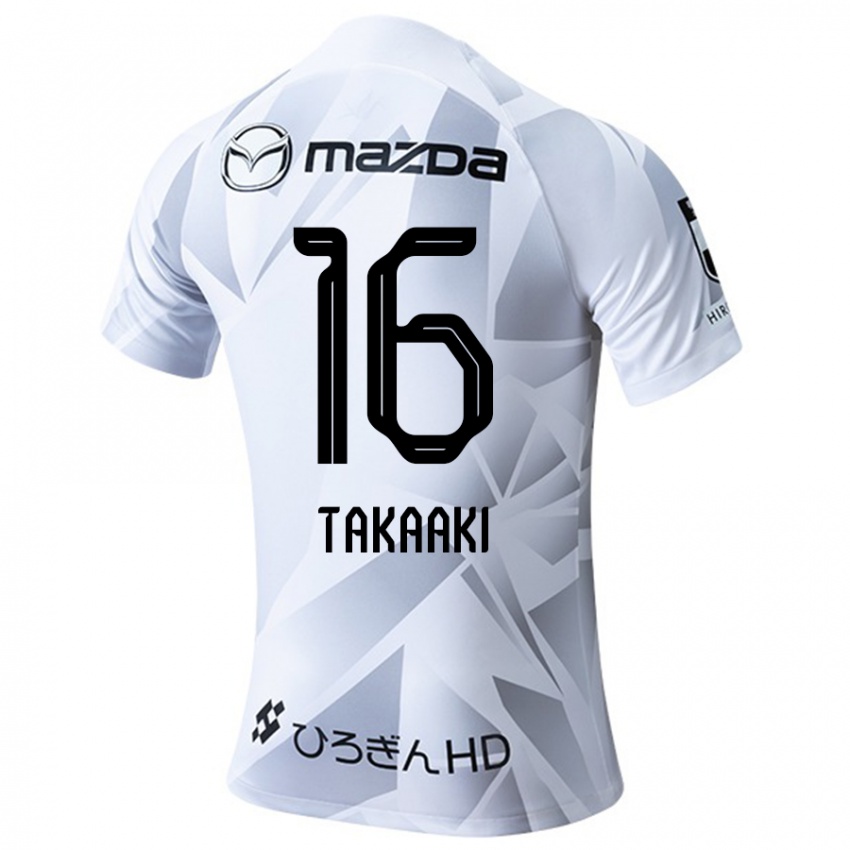 Niño Camiseta Takaaki Shichi #16 Blanco Gris Negro 2ª Equipación 2024/25 La Camisa Perú