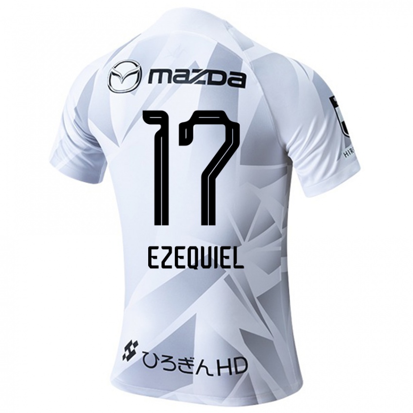 Niño Camiseta Ezequiel #17 Blanco Gris Negro 2ª Equipación 2024/25 La Camisa Perú