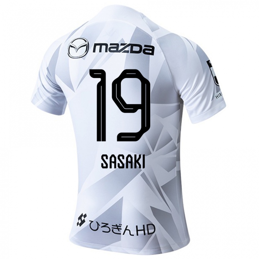 Niño Camiseta Sho Sasaki #19 Blanco Gris Negro 2ª Equipación 2024/25 La Camisa Perú